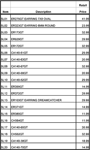 SL01 Display Prices